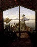 Carl Gustav Carus A Gondola on the Elbe near Dresden oil on canvas
